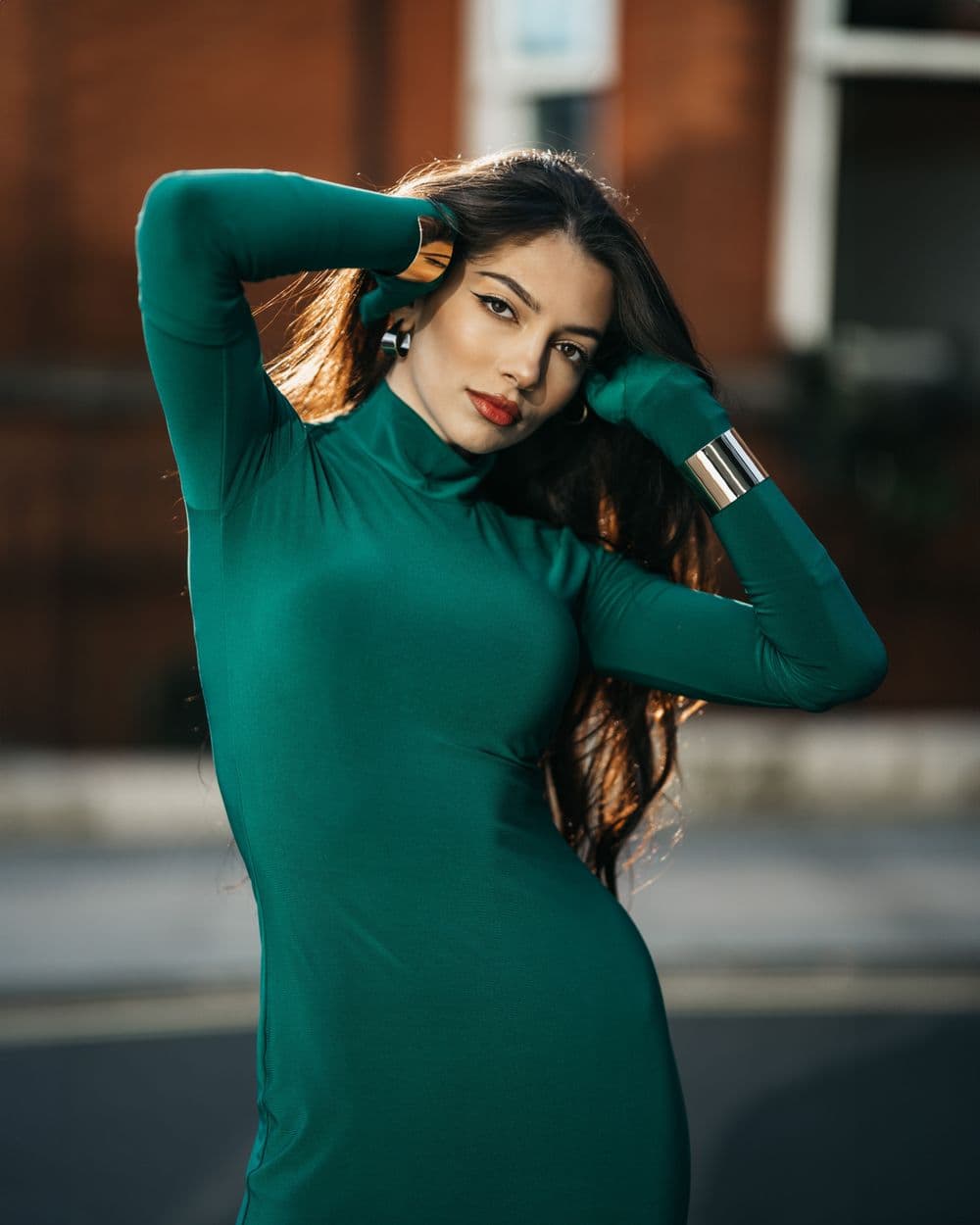 Evening gown, emerald